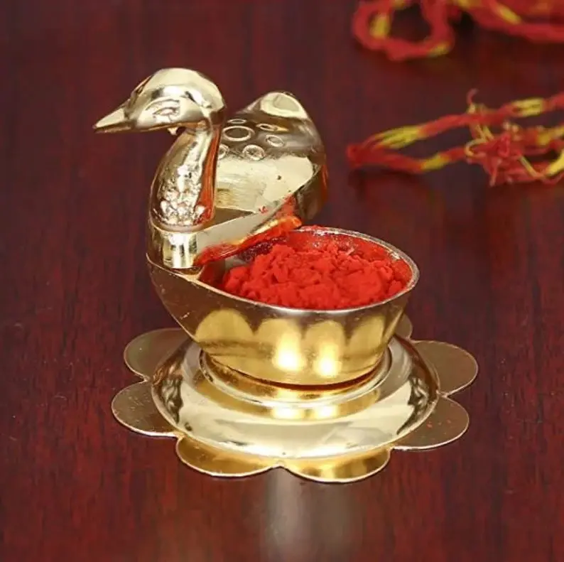 Độc đáo vịt phong cách roli chawal hộp đám cưới nhỏ và haldi functionkumkum hộp handmade kumkum hộp Diwali Quà Tặng Makar trở lại món quà