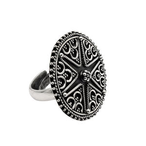 Anillo ajustable Sólido 925 Plata esterlina oxidada Aspecto vintage Joyería artesanal India Precio al por mayor Fabricante - Product Image 2