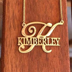 Chaîne cubaine personnalisée grande première lettre nom colliers bijoux plaque signalétique personnalisée collier ras du cou femmes hommes fête Gifs - Product Image 2