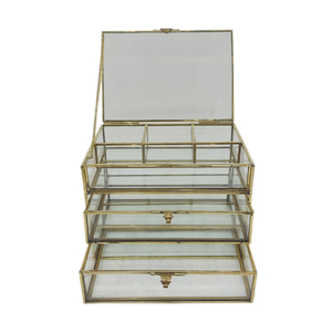 Jewellery <b>Box</b> <b>Glass</b> and Brass Classic Hot Selling With Silver Plating Customized Product for Wedding Decoration Handmade Bulk - Product Image 1