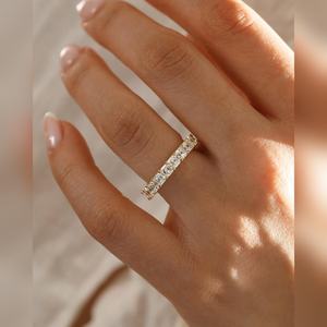 Anillo de Eternidad Completo con Corte Asscher, Plata, Oro, Platino, 10K, 14K, 18K, Anillo de Promesa de Aniversario, Joyería - Product Image 2