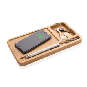 Caricabatterie Wireless Sostenibile da 10W in Bambù, Gadget Promozionali, Power Bank - Product Image 5