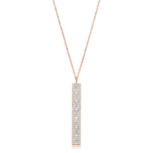 Stick Design Zircon Stone Baguette Shape Silver Pendant Venta al por mayor 925 Sterling Silver Jewelry Joyería fina - Product Image 4