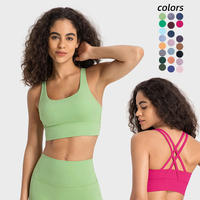 Soutien-gorge de sport respirant et antibactérien pour femme grande taille 2025 en Spandex/Polyester lavé, personnalisable à l'avant, pour Yoga, Gym et Fitness