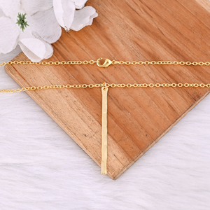 Collier délicat en laiton plaqué or de haute qualité, collier minimaliste fait à la main pour mariage, fiançailles, fabricant en gros - Product Image 2