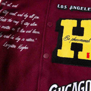 Premium personalizado bordado Varsity béisbol Bomber hombres Chaquetas Chaqueta para hombres Streetwear estilo universitario Los Ángeles Patchwork - Product Image 2