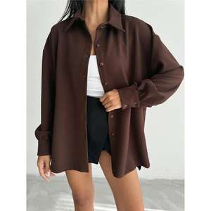 Camisa Casual Tejida Marrón OTTOMAN con Elemento de Moda Sencillo - Product Image 6