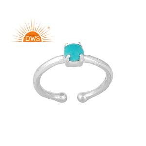Hot Selling Fine Sterling Silver Natural Arizona Turquoise Gemstone <b>Adjustable</b> <b>Ring</b> Custom Jewelry Manufacturer - Product Image 1