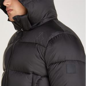 Top Selling Winter <b>Hood</b> Down Puffer <b>Jacket</b> For Men Warm Thick Coat With Front Zip High Neck <b>Padded</b> Sleeves Bubble Men's <b>Jackets</b> - Product Image 3
