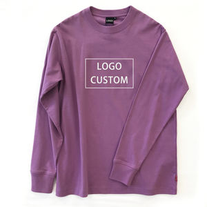 T-shirt à manches longues pour femme, 200g, 100% coton, logo personnalisé, couleur unie, col rond, décontracté, respirant, léger, anti-boulochage, printemps - Product Image 2