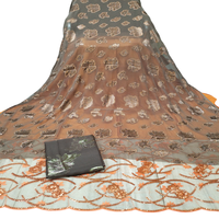 Ensemble de luxe en twill jacquard de soie mélangée écologique et mousseline Fransawi pour femmes et jeunes filles musulmanes - Robe de mariée unie en tissu flammé