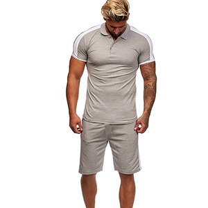 Gran oferta, conjunto de pantalones cortos y camisa de verano de manga corta a la moda para hombre, conjunto de pantalones cortos informales con cuello Polo para hombre - Product Image 1