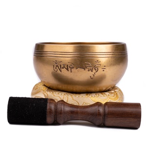 Top vente lune Logo sculpté métal artisanat bol chantant coffret cadeau propre gravé bol coussin attaquant pour la décoration de la maison prière - Product Image 2