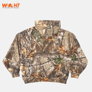 100% algodón personalizado camuflaje pulóver hombres al aire libre caza Sudadera con capucha 3D bordado lavado técnicas logotipo personalizado OEM Camo - Product Image 4