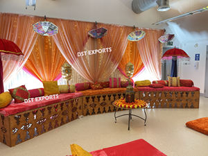 Rajasthani Mela Style <b>Mehndi</b> Setup <b>Decoration</b> Colorful Theme Henna Night Stage Decor Best Tamil Wedding Sangeet Stage Decor USA - Product Image 3