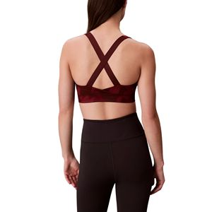 Soutien-gorge de sport imprimé à col en V et dos croisé pour femme, taille plus, maintien moyen, push-up, pour la gym, le yoga, l'entraînement, avec logo frontal, vêtements de sport - Product Image 3