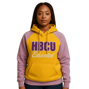 Sudadera con Capucha de Manga Raglán Dorada, Estilo HBCU, Bordado Chenille, Hermandad Griega Divine Nine, Ropa Personalizada con Logotipo, Sudadera de Moda - Product Image 1