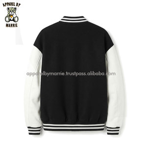 Chaquetas Varsity con Cuello Acanalado y Bordado, Chaquetas Varsity de Tela Cálida con Bordado para Invierno, Ropa Casual para Adultos - Product Image 2