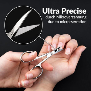 Tijeras de hoja curva de Punta puntiaguda Extra fina de primera calidad, tijeras de aseo para cutículas de acero inoxidable para mujeres y hombres, herramienta de belleza - Product Image 2