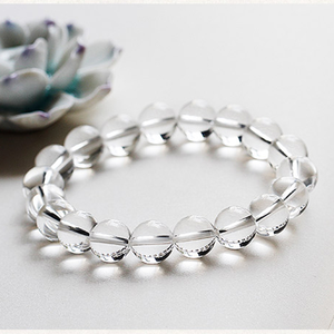 Meilleures ventes Bracelet de guérison en cristal de quartz clair naturel de 8mm Artisanat en pierre polie avec modèle pour la méditation - Product Image 5