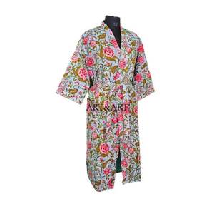 Kimono Kantha de Algodón Indio Hecho a Mano, Bata Reversible Vintage, Ecológica, Orgánica, Duradera, Transpirable, Térmica, Estampada para Verano - Product Image 5