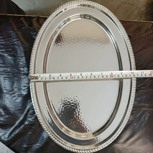 ถาดสเตนเลสสตีลสีเงินแบบพรีเมี่ยมถาดเสิร์ฟอาหารดีไซน์ปลอดภัยห้องครัวงานแต่งงานร้านอาหาร - Product Image 1