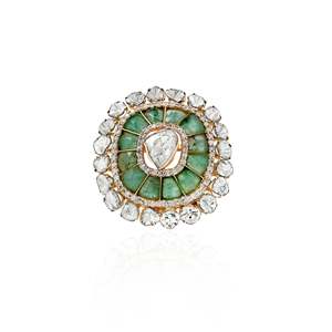 แหวนคู่เซอร์คอนทรงเอเมอรัลด์ ชุบโรเดียม 14K เครื่องประดับชั้นดี - Product Image 2
