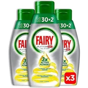 Détergent à vaisselle en gel Fairy Liquid, 60 lavages, lot de 2 bouteilles, parfum citron platine, donne une brillance supplémentaire au lave-vaisselle - Product Image 5