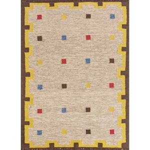 Nayaab Handmade Geometric Wool <b>Rugs</b> Grey & Black Flat Weaves for Home Hallway Room or <b>Bedside</b>-Paem-964 - Product Image 1