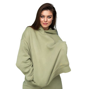 Sweat à capuche personnalisé élégant avec logo et épaules tombantes Sweat-shirt pour femmes design personnalisé Sweat-shirt à capuche unisexe surdimensionné avec épaules tombantes pour femme - Product Image 4