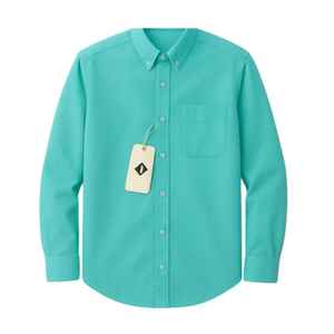 เสื้อเชิ้ตผ้าซาตินคอตตอน100% ลำลองสำหรับผู้ชาย, คอตตอนแขนยาวคอเสื้อพับลงกระดุมเดี่ยวสีทึบปรับขนาดได้เป็นมิตรกับสิ่งแวดล้อม - Product Image 5