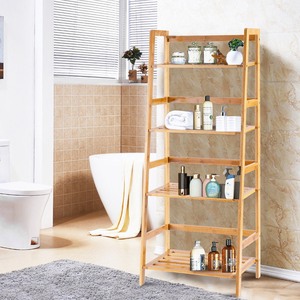 Étagère murale flottante rustique en bois de bambou 50x33x120cm pliable pour la décoration de la maison/du bureau - Product Image 5