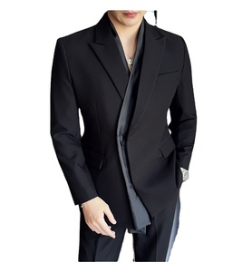 Costume 2 pièces style bureau pour hommes, ensemble pantalon blazer coupe ajustée pour mariage 2026 - Product Image 4