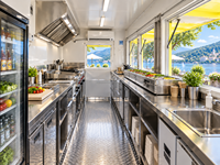 Conteneur modulaire de 20 pieds ou 40 pieds pour restaurant, kiosque alimentaire, bar éphémère ou café en conteneur