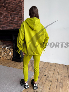 ชุดวอร์มสตรียอดนิยมจากนักออกแบบชุดกางเกง100% ผ้าฝ้ายใส่สบายชุดวิ่งสำหรับเด็กผู้หญิงชุดกางเกงมีฮู้ดสไตล์ทรงหลวม - Product Image 3