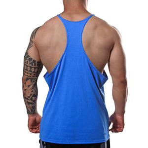 Débardeurs d'été décontractés pour hommes Chemise d'entraînement respirante en coton Gym Fitness Coupe ample Bodybuilder Singlet Logo personnalisé Tricoté à l'arrière - Product Image 4