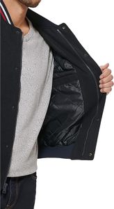 Chaqueta universitaria con logotipo personalizado, Mangas de cuero bordadas, chaqueta negra de béisbol universitaria para parejas, chaqueta Varisty Letterman 2026 - Product Image 6