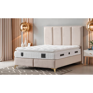 Base de Cama Tapizada de Lujo con Cabecera Acolchada, Estilo Moderno y Minimalista, Tamaño King-Size, para Dormitorio o Apartamento, Fabricada en Turquía - Product Image 3