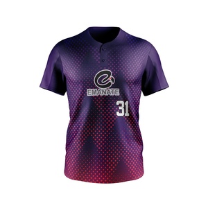 Venta al por mayor de impresión por sublimación personalizada barato en blanco 100% poliéster manga corta mujeres Softball uniforme de béisbol - Product Image 3