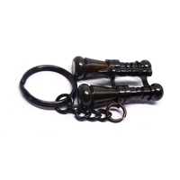 Porte-clés miniature en laiton noir fait à la main, jumelles vintage maritimes antiques, porte-clés magnétique, impression UV, porte-clés de produit