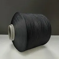 Fil DTY en polyester 100 % recyclé, entièrement personnalisable (OEM & ODM), torsion réglable et direction S/Z, 30D à 600D, teint en masse noir
