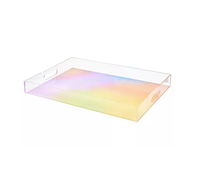 Design le plus attrayant Plateau rond en acrylique sans poignées Plateau de service pour hôtels restaurants Décoratif Top Vente