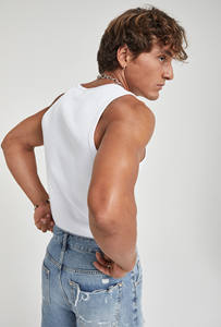 Débardeur Homme Uni Respirant 100% Coton Col V Sans Manches Décontracté pour Détaillants Européens (Vente en Gros) - Product Image 2