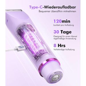 Tondeuse Intime Sans Douleur pour Femme, Épilateur Visage et Corps, Tondeuse Ligne Bikini, Comprend une Tondeuse Sourcils pour Usage Domestique - Product Image 1