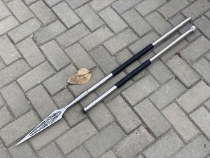 Lance médiévale artisanale en forme de feuille |   Lance en acier de style viking |   Cosplay, LARP et décoration murale avec fourreau - Product Image 1