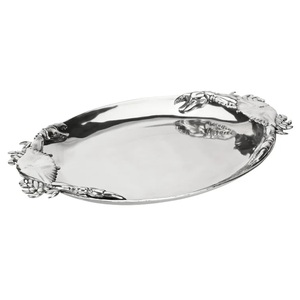 ถาดเสิร์ฟโลหะกลมขัดเงาคุณภาพสูงจานทําด้วยมือคลาสสิกมีสไตล์ขายส่งออกแบบใหม่ถาดเสิร์ฟโลหะ - Product Image 6