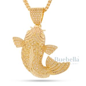 Utsurimono Koi Fish collar 14K oro helado Hip Hop colgante para hombres símbolo de equilibrio y fuerza joyería ostentosa de lujo - Product Image 1
