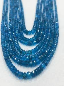 Cuentas de apatita de neón azul natural 4,5mm FORMA DE Rondelle suave hebra de 15 pulgadas para pulseras - Product Image 3