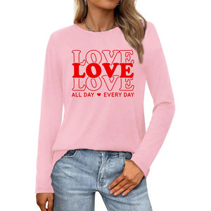 Camisetas de Manga Larga para Mujer, Corte Regular, Estilo Urbano, Tallas Grandes, Transpirables, Color Sólido, 100% Algodón, Venta al Por Mayor - Product Image 4