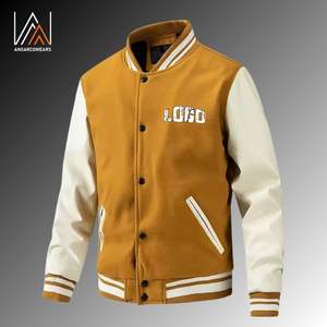 Varsity Design Laine Corps Manches en cuir véritable et corps en laine Saison d'hiver Vêtements d'extérieur Collège Baseball veste Varsity vestes - Product Image 4